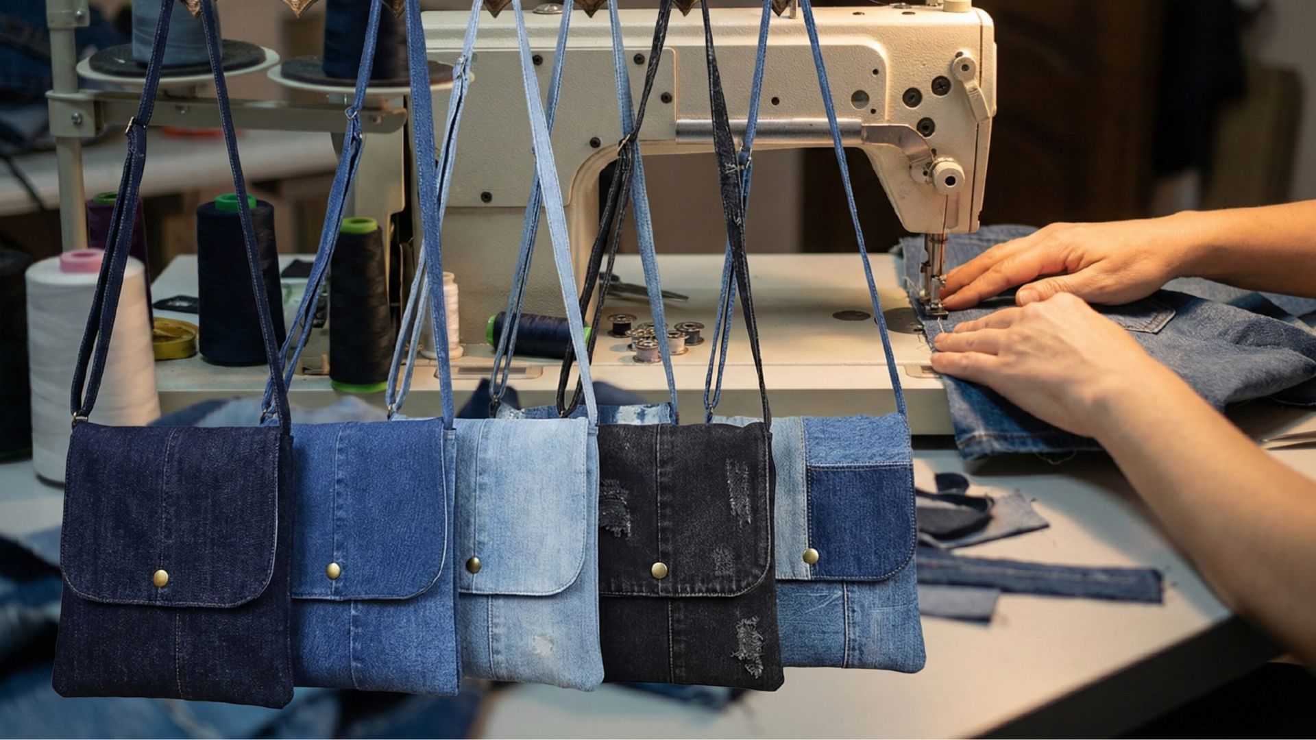 🔥 Самый простой способ сшить сумку кроссбоди из старых джинсов | Без выкройки смотреть онлайн