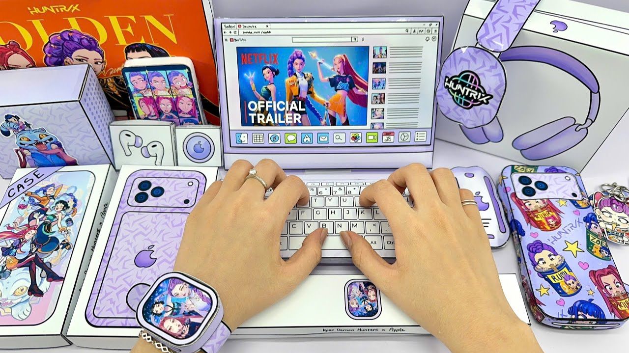 Бумажная поделка Apple X KPOP DEMON HUNTERS Blind Bag 1000 штук для Iphone Macbook AirMax смотреть онлайн