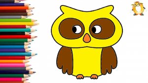 Мультик - раскраска для детей СОВА. Учимся как рисовать СОВУ вместе с детьми // ОБУЧАШКА ТВ