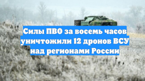 Силы ПВО за восемь часов уничтожили 12 дронов ВСУ над регионами России