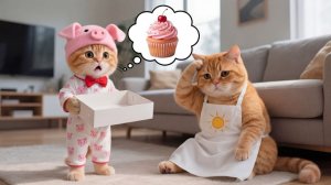 Мама-кошка полакомилась кексами Рыжика