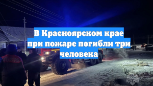 В Красноярском крае при пожаре погибли три человека
