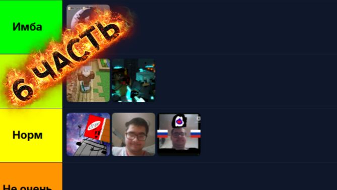 ТИР ЛИСТ РУТУБЕРОВ 6 ЧАСТЬ