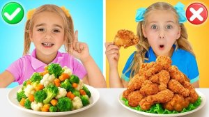 Алиса и Саша выбирают здоровую или вредную еду! Игровая кулинарная история | Ролевые игры для детей