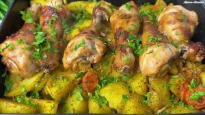 Куриные ножки с картофелем в духовке😋 Простой рецепт