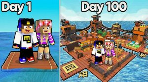 МОЙ ДРОН снял ВЫЖИВАНИЕ НА ОДНОМ БЛОКЕ РАФТ в МАЙНКРАФТ НУБ И ПРО ЭВОЛЮЦИЯ ВИДЕО MINECRAFT Евгенбро