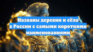 Названы деревни и сёла в России с самыми короткими наименованиями