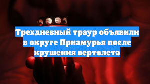 Трехдневный траур объявили в округе Приамурья после крушения вертолета