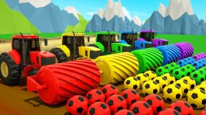 Синий трактор, красный футбольный мяч. Колеса на автобусе, детские стишки и песенки для малышей