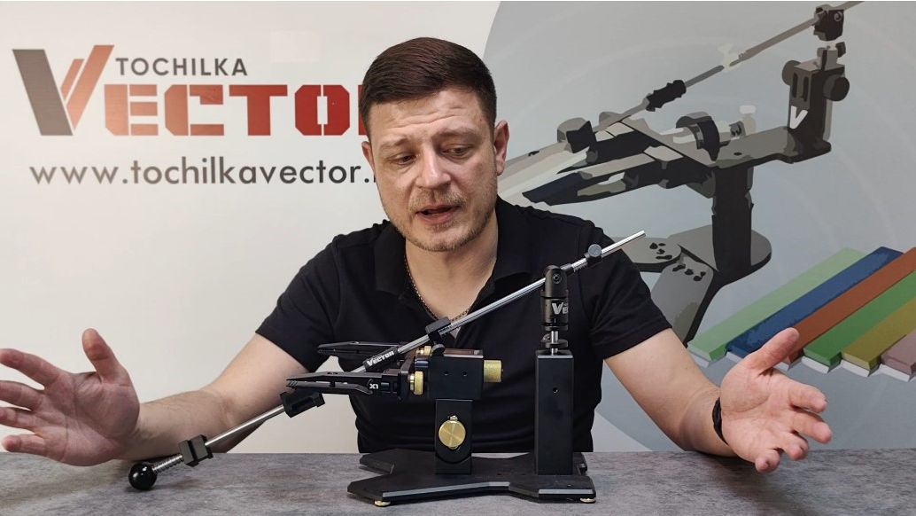 184. Заточка шеф ножа Tramontina Professional 250мм, новый узел переменного угла на Х1 смотреть онлайн