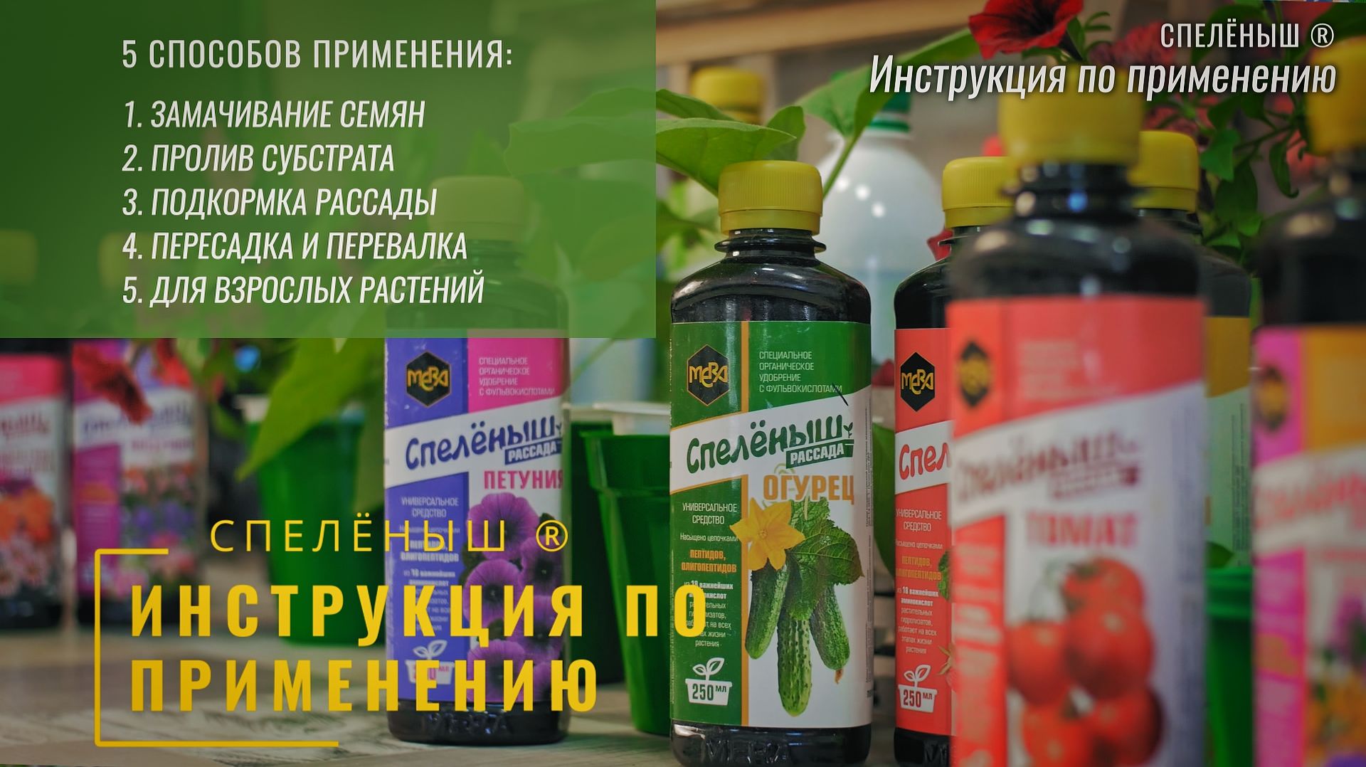 СПЕЛЁНЫШ - Специальное питательное удобрения для рассады. Руководство по по применению.