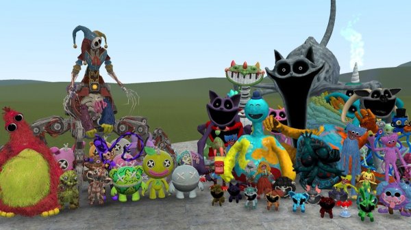 Персонажи Поппи Плэйтайм 5 Часть Против Персонажей Всех Других Частей В Гаррис Мод