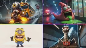 АВТОБУС‑ПОЖИРАТЕЛЬ vs МИНЬОН‑СКИБИДИ, ПАТРИК.EXE и ПАРОВОЗИК! 🚌