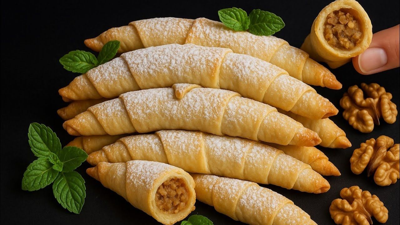 Тают во рту! Ореховые рогалики за 20 минут! Хрустящее печенье к чаю смотреть онлайн