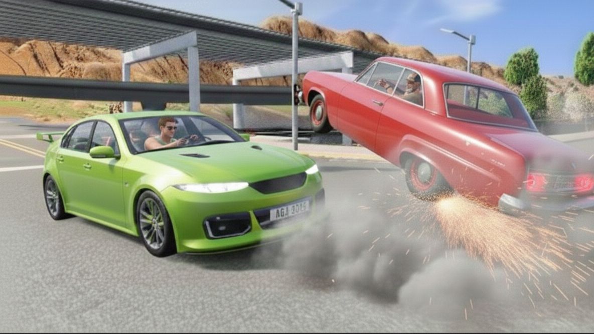 BeamNG Drive - Аварии с высокоскоростным движением автомобилей смотреть онлайн