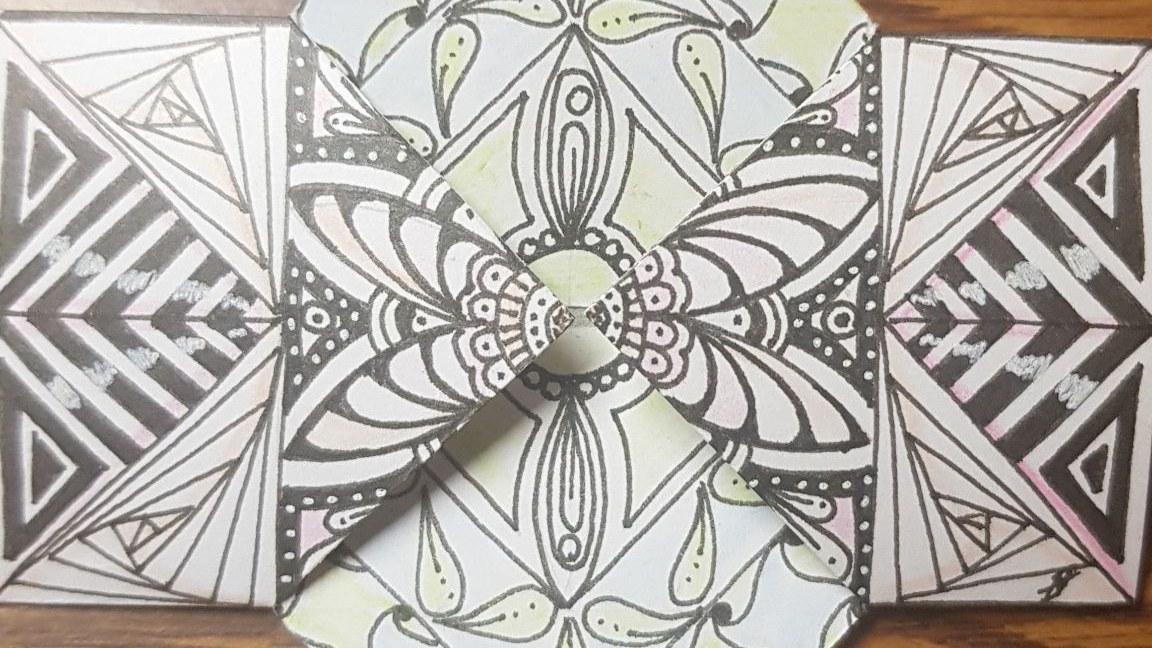 Схема изготовления зентангл-головоломка