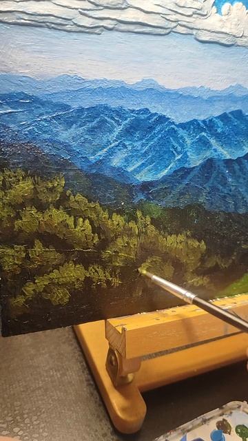 #акрилом #пейзаж #горы #облака