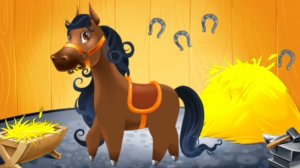 Узнаем чем питается лошадка и овечка,а так же как за ними ухаживать и прибегаем вместе со свинкой .