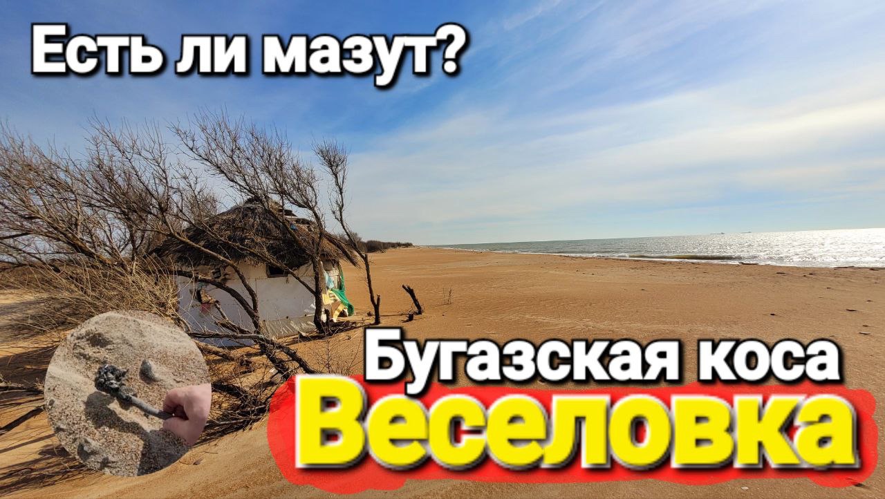 #Веселовка 22.02.2026 Бугазская коса - Неужели и тут есть мазут? Чёрное море смотреть онлайн