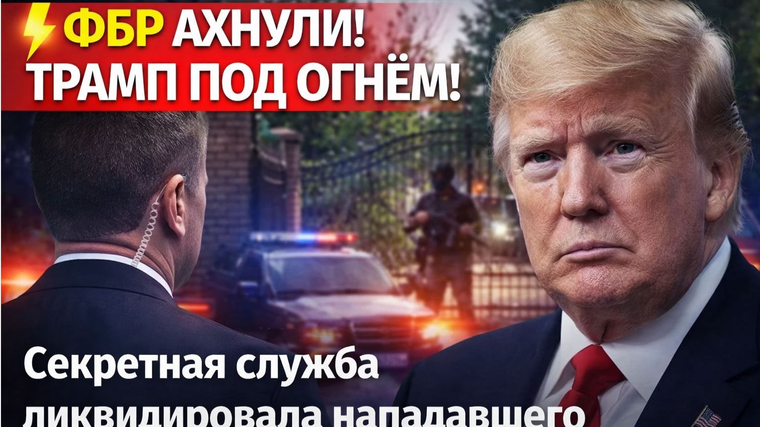 ⚡ФБР АХНУЛИ! ТРАМП ПОД ОГНЁМ! Секретная служба ликвидировала нападавшего у ворот поместья!. смотреть онлайн
