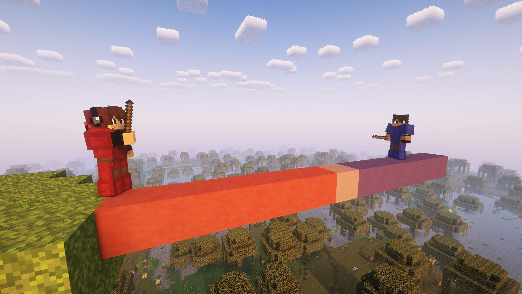 Сражаемся на мостах в майнкрафт