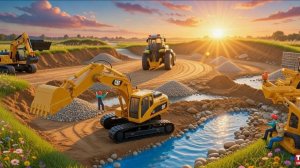 BRUDER СТРОИТ ВОДОПРОВОД! Огромные Тракторы + Грузовик. Самая крутая стройка для детей