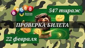 ЗОЛОТАЯ ПОДКОВА 547 ТИРАЖ от 22 февраля 2026 года. Проверяю тиражный билет СТОЛОТО.