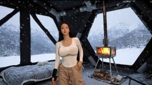 Кемпинг Йо Йо в снегопад, новая надувная палатка.