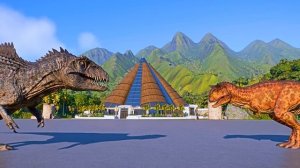 Динозавры. Битва Динозавров. Карнатавр. Индоминус. Тиранозавр.