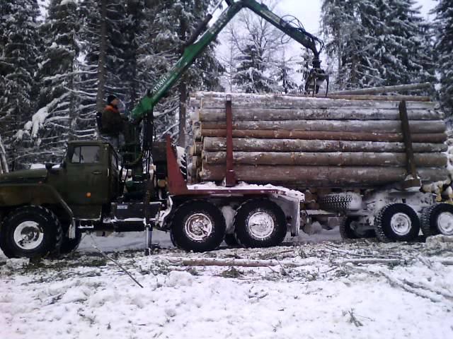 Манипулятор Атлант-С 90, профессиональная погрузка леса ч.1