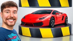 ГИДРАВЛИЧЕСКИЙ ПРЕСС VS ЛАМБОРГИНИ!MRBEAST МИСТЕРБИСТ НА РУССКОМ