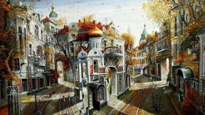 Романтические городские улочки на картинах художника Александра Стародубова.