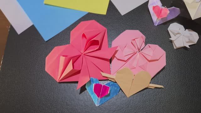 Валентинка из бумаги своими руками | Простое оригами СЕРДЦЕ (4 варианта) для детей ❤️ #valentinesday