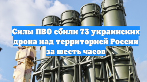 Силы ПВО сбили 73 украинских дрона над территорией России за шесть часов