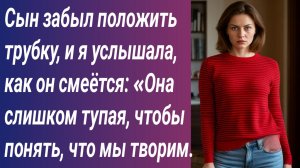 Истории для Вас/Сын забыл положить трубку, и я услышала, как он смеётся: «Она слишком тупая....