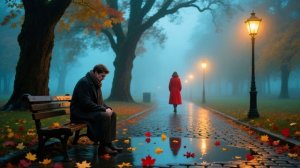 Тень в осеннем парке