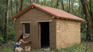 Женщина строит виллу мечты в горах за год. Бушкрафт