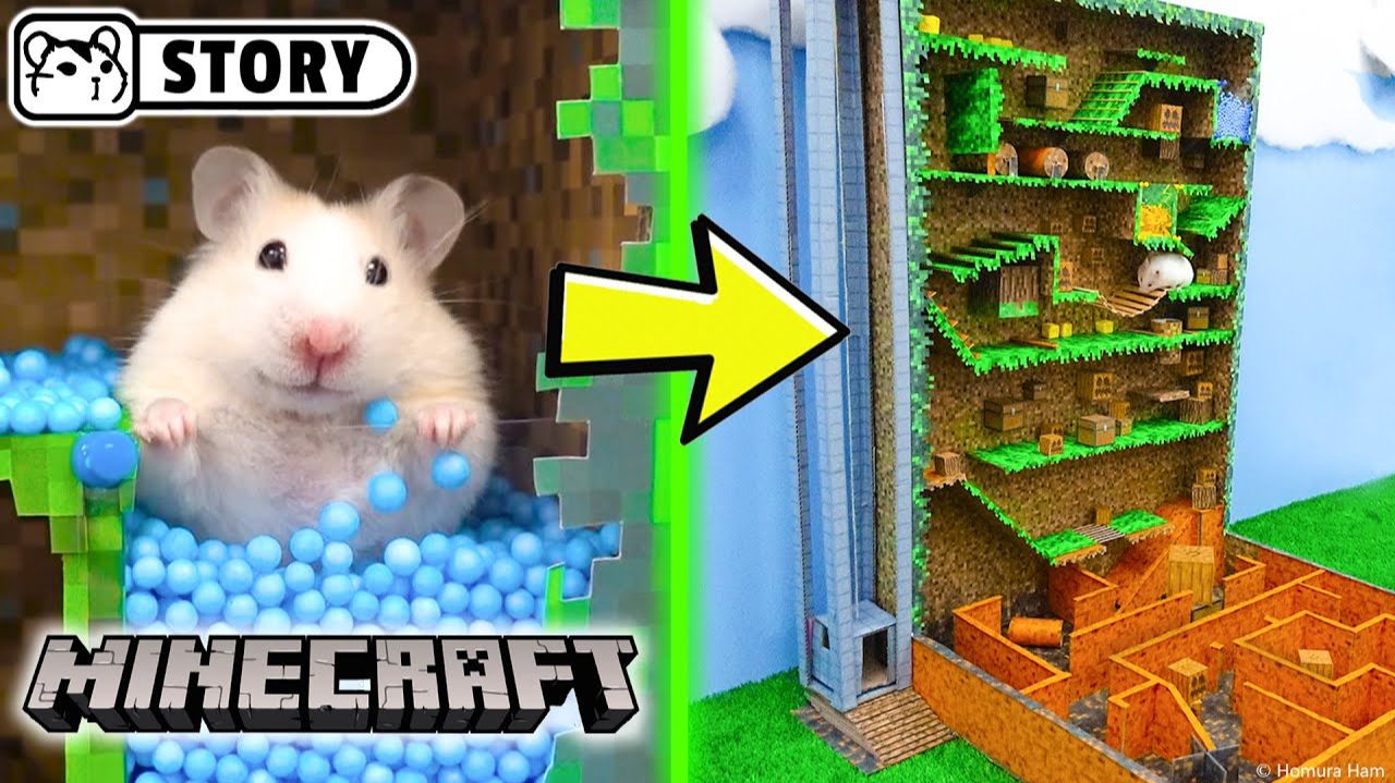 Лабиринт для хомяка в Minecraft 🐹 Вертикальный лабиринт в Terraria 🐹 Хомяк Хомура смотреть онлайн