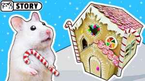 Дом с имбирным печеньем в виде хомяка 🍭 Рождественская площадка для хомяков 🍭 Хомяк Хомура