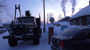 Поездка по Красновишерску в -30 град. Дом закидал. Урал на ремонте.