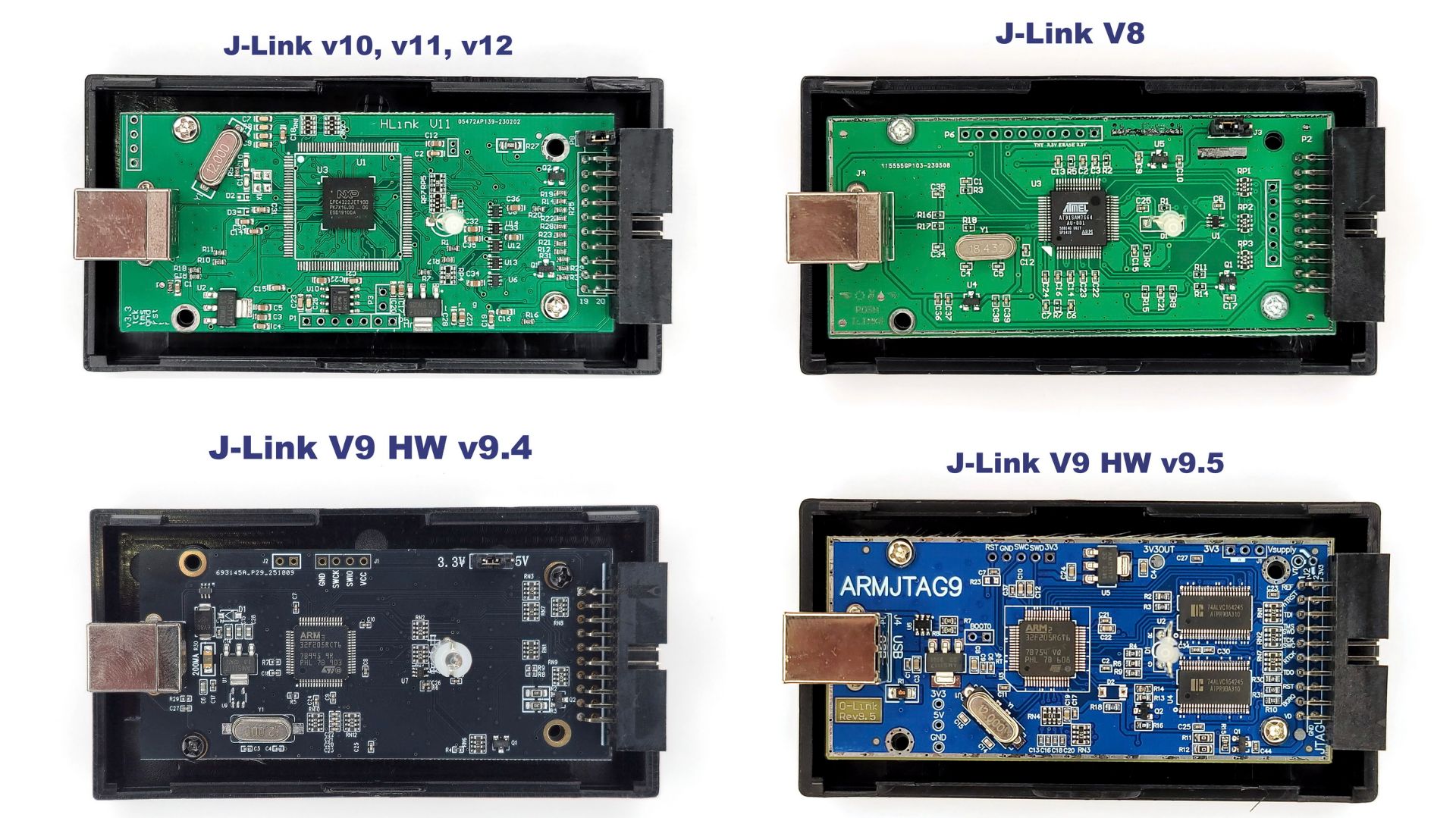 J-Link Сравнение разных версий
