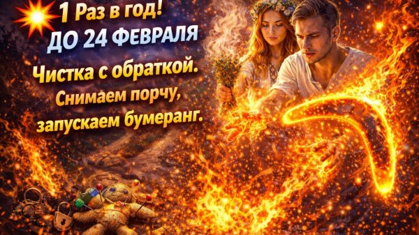 💥 1 Раз в год! Чистка с обраткой. Снимаем порчу, запускаем бумеранг.