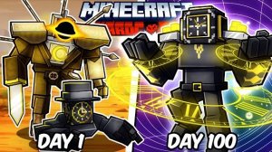 I Survived 100 Days as FUTURE CLOCKMAN in Hardcore Minecraft