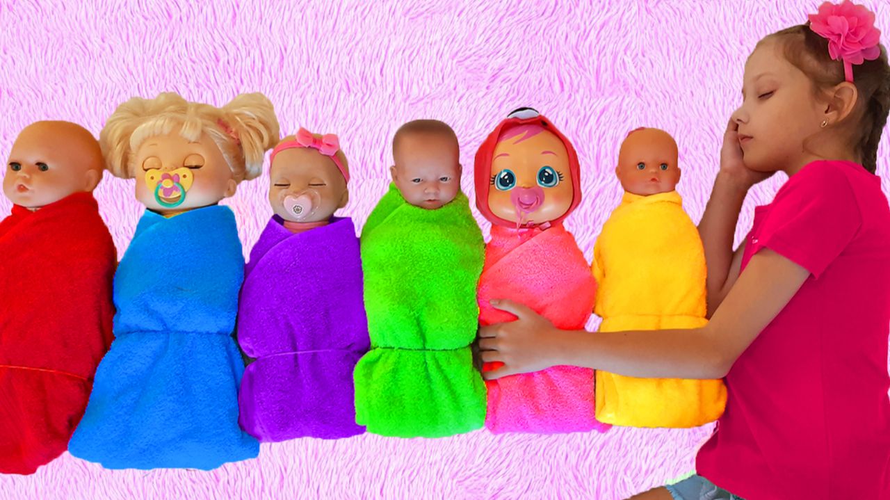 Детская песенка для малышей про цвета / Изучаем цвета с куклами / Веселое видео для детей смотреть онлайн