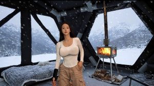 Кемпинг в снегопад с новой надувной теплой палаткой. Бушкрафт