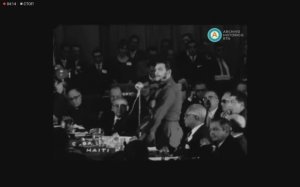 Эрнесто Че Гевара министр промышленности Кубы на конференции Орг. америк. государств, 8 августа 1961