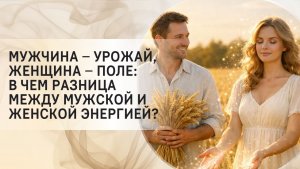 Мужчина – урожай, женщина – поле: в чем разница между мужской и женской энергией?