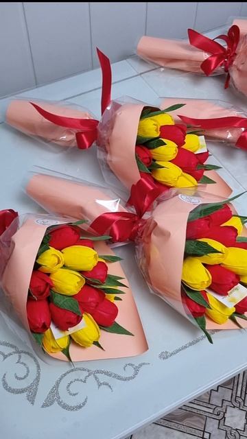 букет из мыльных тюльпанов