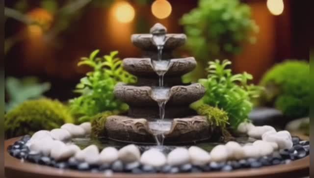 Миниатюрный водопад-фонтан