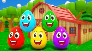 Песенки для изучения цветов и цифр - Разноцветные яйца на ферме - Детские стишки и песенки